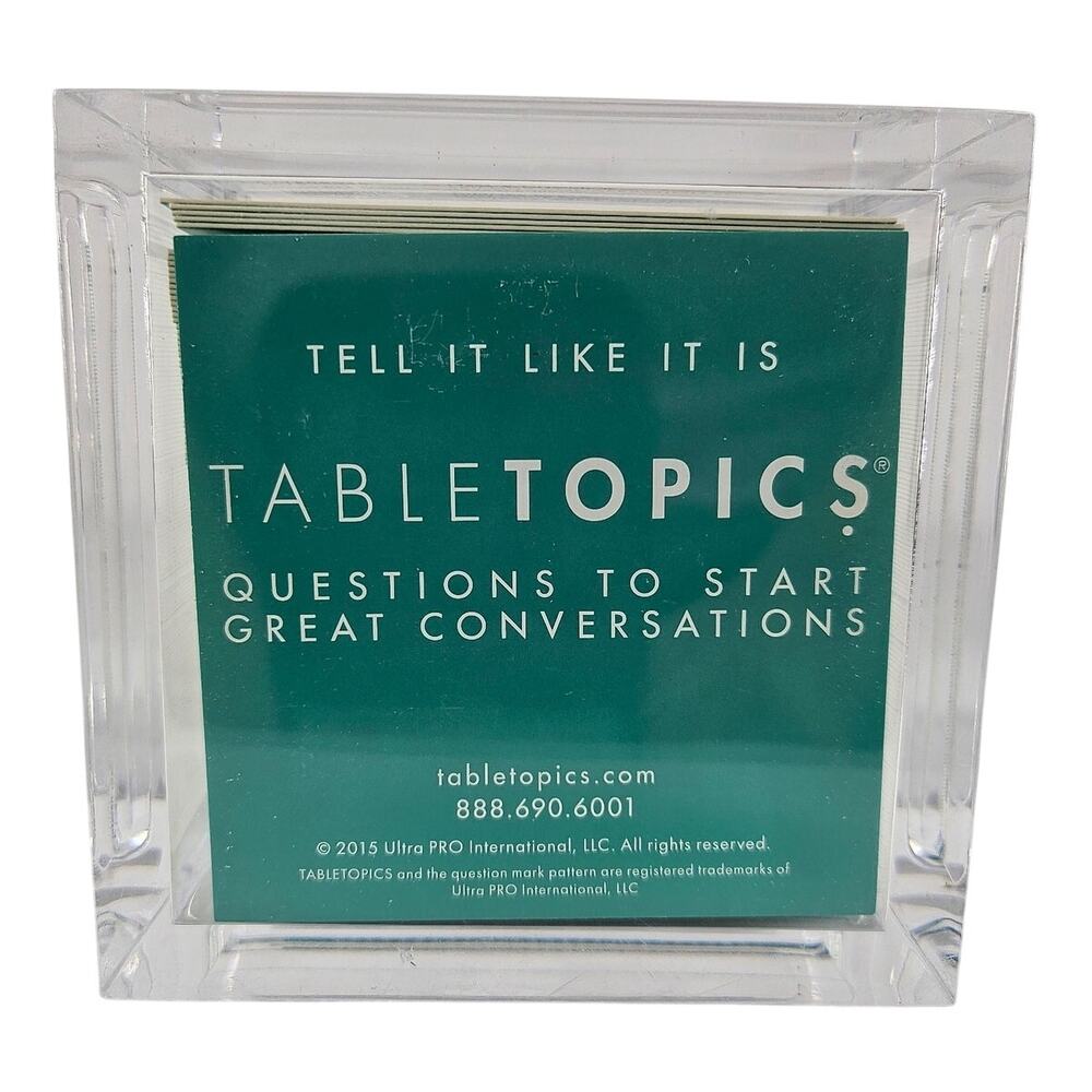 TABLETOPICS TELL IT LIKE IT IS QUESTIONS CARDS IN CLEAR HOLDER